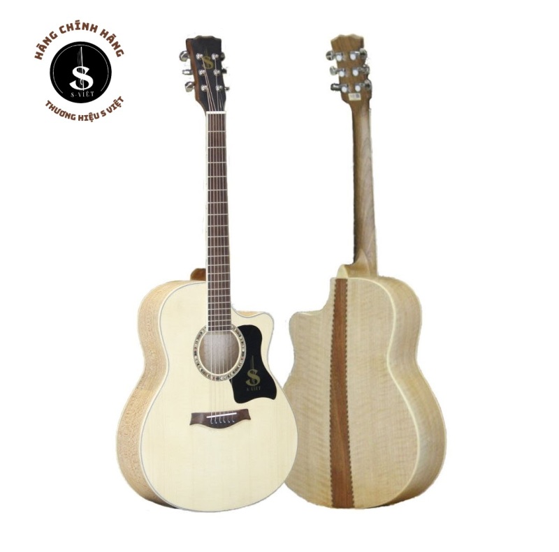 6 mẫu đàn guitar giá rẻ cho người mới tập, đàn guitar acoustic có ty, khóa dây cao cấp, gỗ thịt chính hãng S Việt