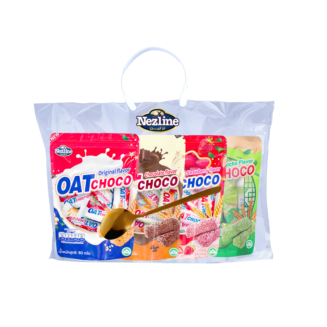 (ใหม่!!เซ็ตสุดคุ้ม) นูกัตโตะ ขนมข้าวโอ๊ตอัดแท่ง ถั่วตุบตับ คละรสชาติ Nougatto Oat choco 80g and Nut crips ราคา 100 บาท*ส่งฟรี