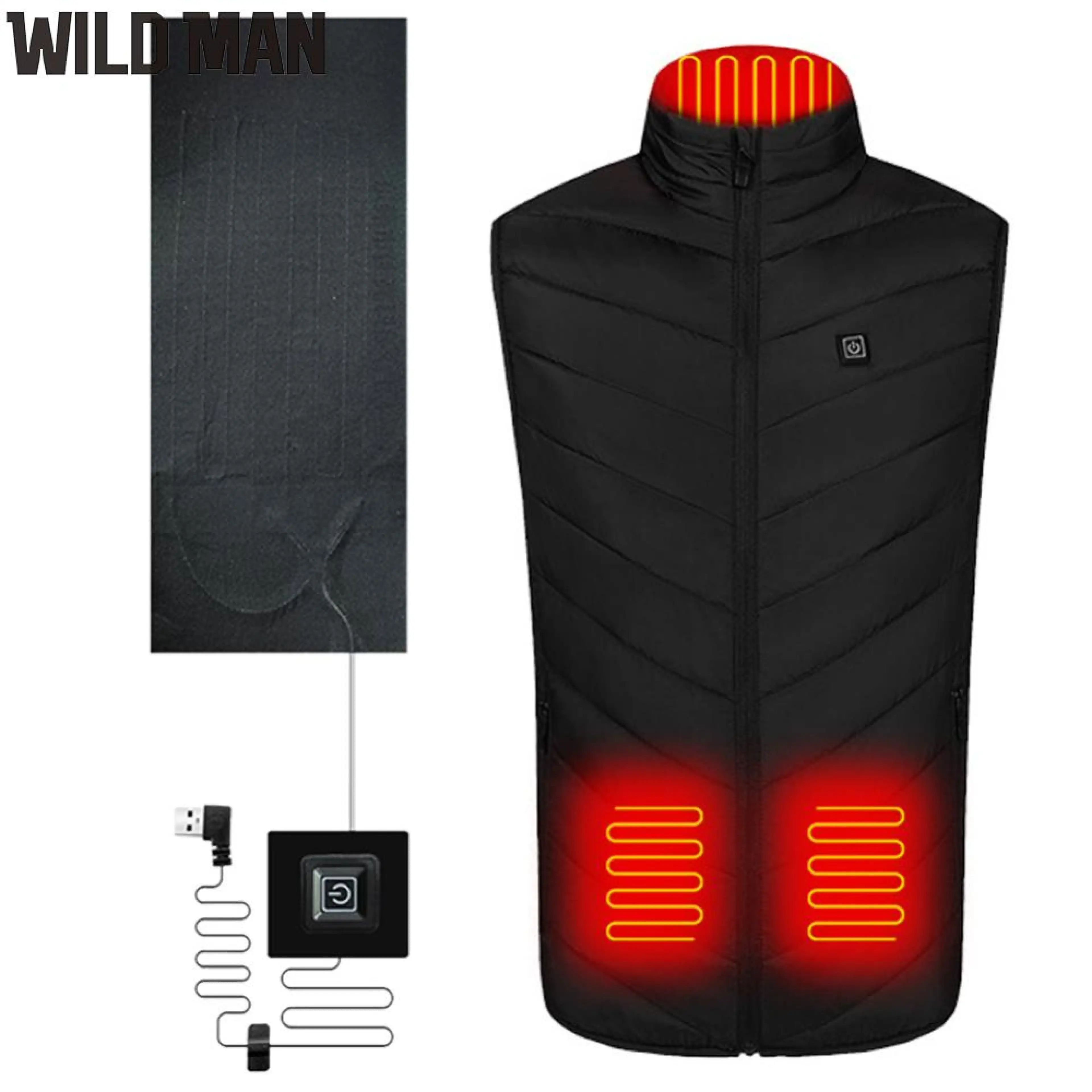 Portable Heater Pads for Camping & Hiking Cloth Jacket 3 Gear Adjustable Warmer Pad Outdoor Survival