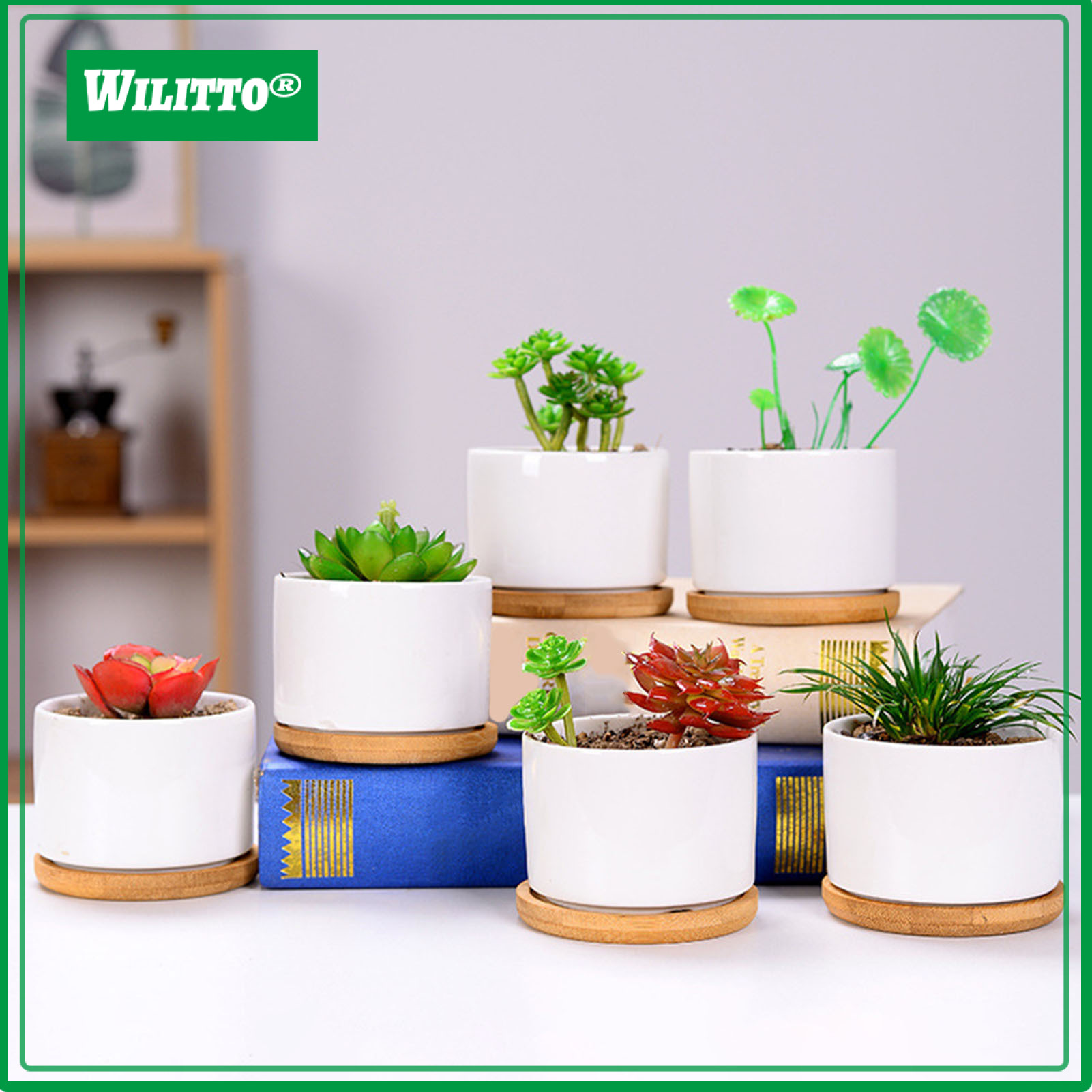 Ceramic Flowerpot Indoor Outdoor Mini Planter Pot Home Balcony Garden Decoration Cactus Succulents Plants Container ราคา 66 บาท*ส่งฟรี