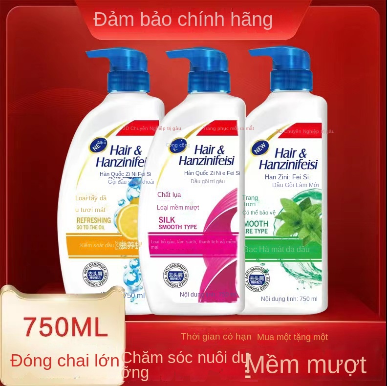 Dầu gội 750mL làm mới dầu gội kiểm soát dầu