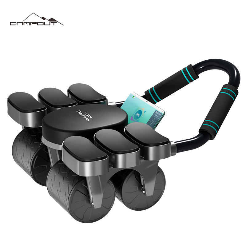 【Cắm trạng bánh xe thông minh tập thể dục phổ biến bốn bánh, bánh xe tập bụng giằng sáu khuỷu tay, bánh xe cơ bụng hồi phục tự động Unisex, Máy tập thể dục tại nhà