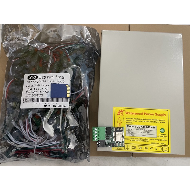 Combo Led Pháo Hoa : 1 Túi 200 Led 1903 XQD + 1 Nguồn 5V70A+ 1 Mạch Pháo Hoa Minh Khang