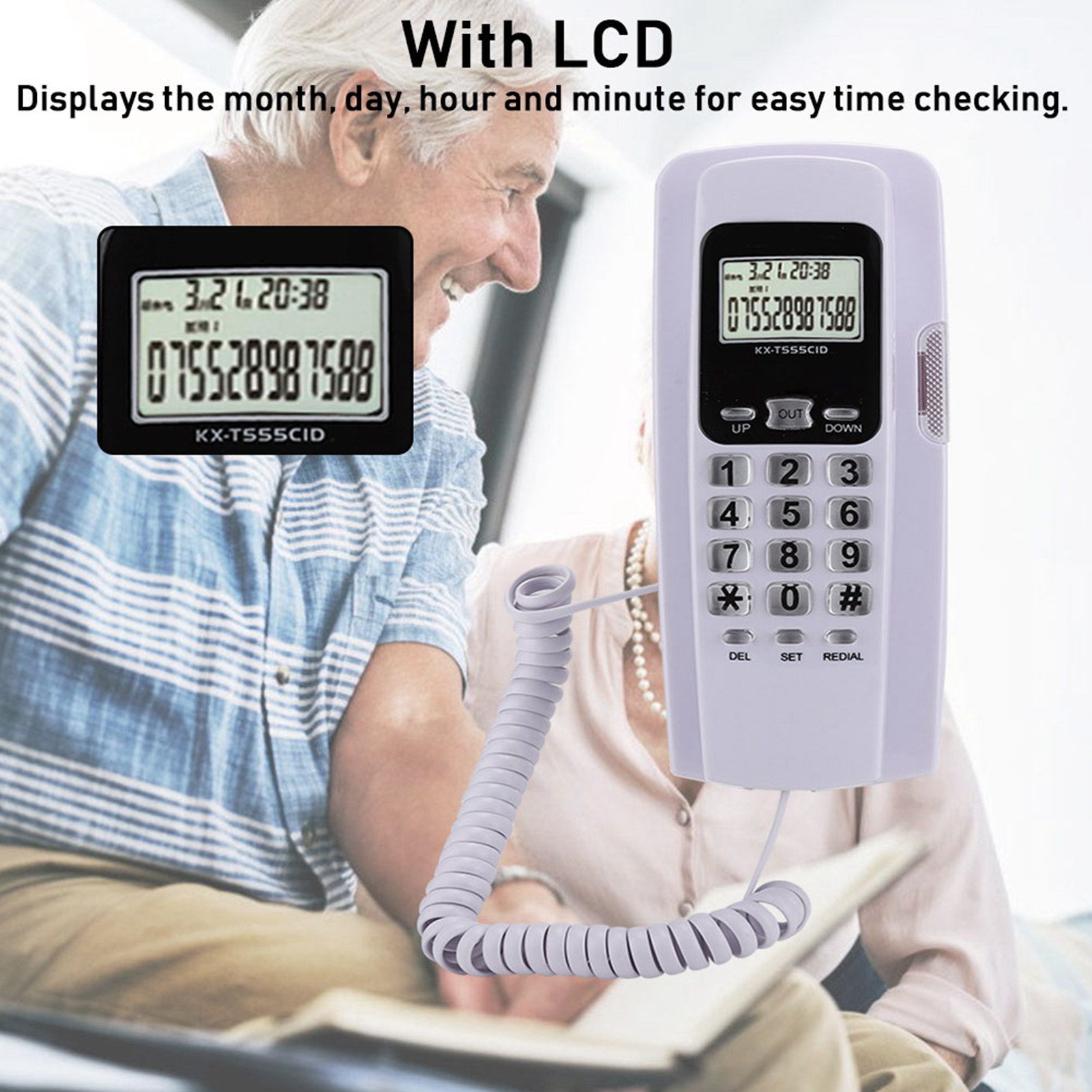 Điện thoại có dây điện thoại Nhà DTMF / FSK cho khách sạn nhà