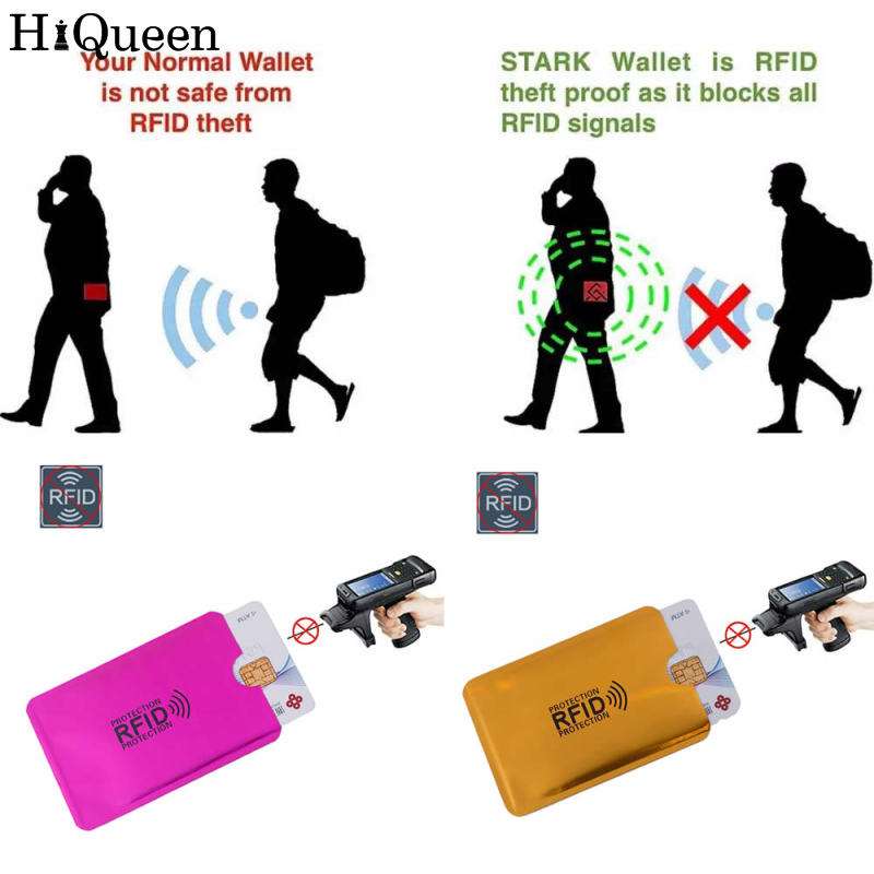 Hiqueen thẻ ID Ngân hàng chống degaussing đồ đựng thẻ chống RFID Chống thefting thẻ bìa