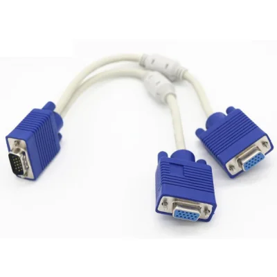 JERNG Durable VGA Male to Female for PC TV VGA Splitter Cable Splitter 1 Computer to Dual 2 Monitor Adapter VGA Cable