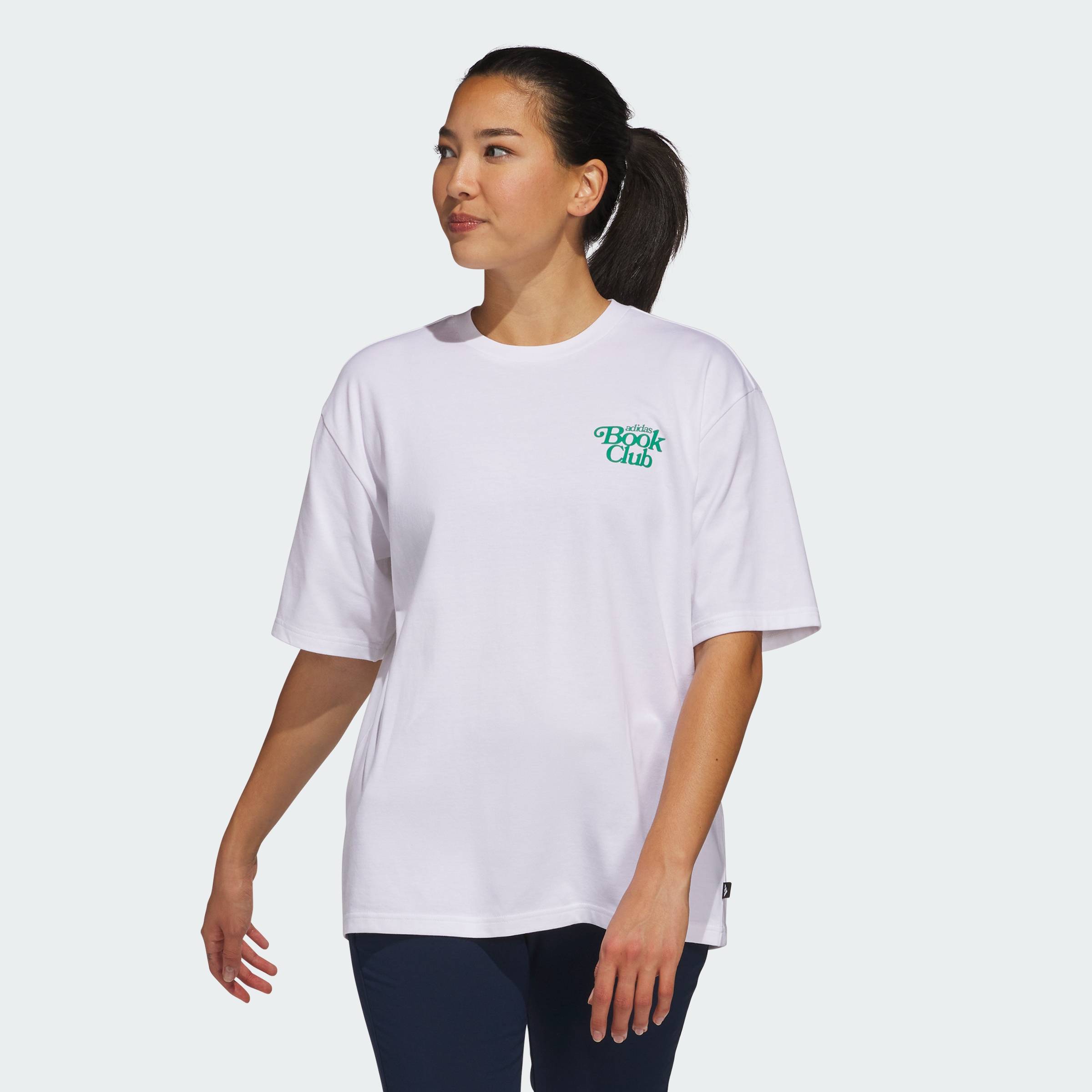 [1.5-19H59 4.5-MUA 3 GIẢM 15%+VOUCHER 10%] adidas Đánh gôn Áo Thun Oversize Golf Book Club Graphic Nữ trắng JI9500