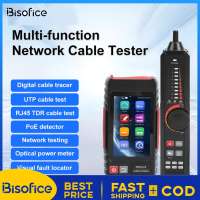 Bisofice Bộ kiểm tra cáp mạng Màn hình cảm ứng 4 inch Bộ kiểm tra dây Ethernet và bộ theo dõi cáp Hỗ trợ VFL OPM PoE ++ RJ45 TDR NCV Đo chiều dài FTP