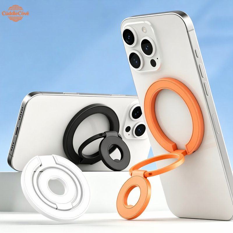 CuddleCove Dual sided magnetic phone holder 360 rotating ring foldable stand durable metal strong suction back adhesive for car and desk use Giá 160,000 Đồng*Miễn phí vận chuyển