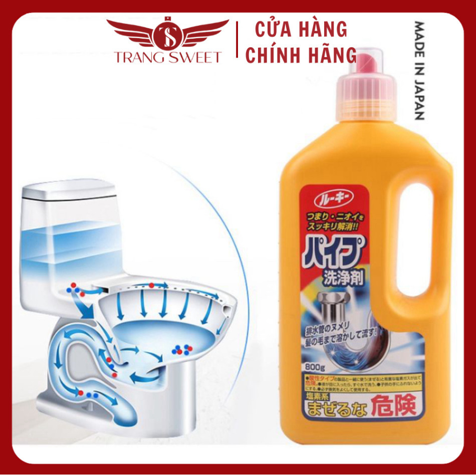 Chai thông cống Rocket Nhật Bản 800gram - dung tịch thông bồn cầu đa năng Daiichi Sekken