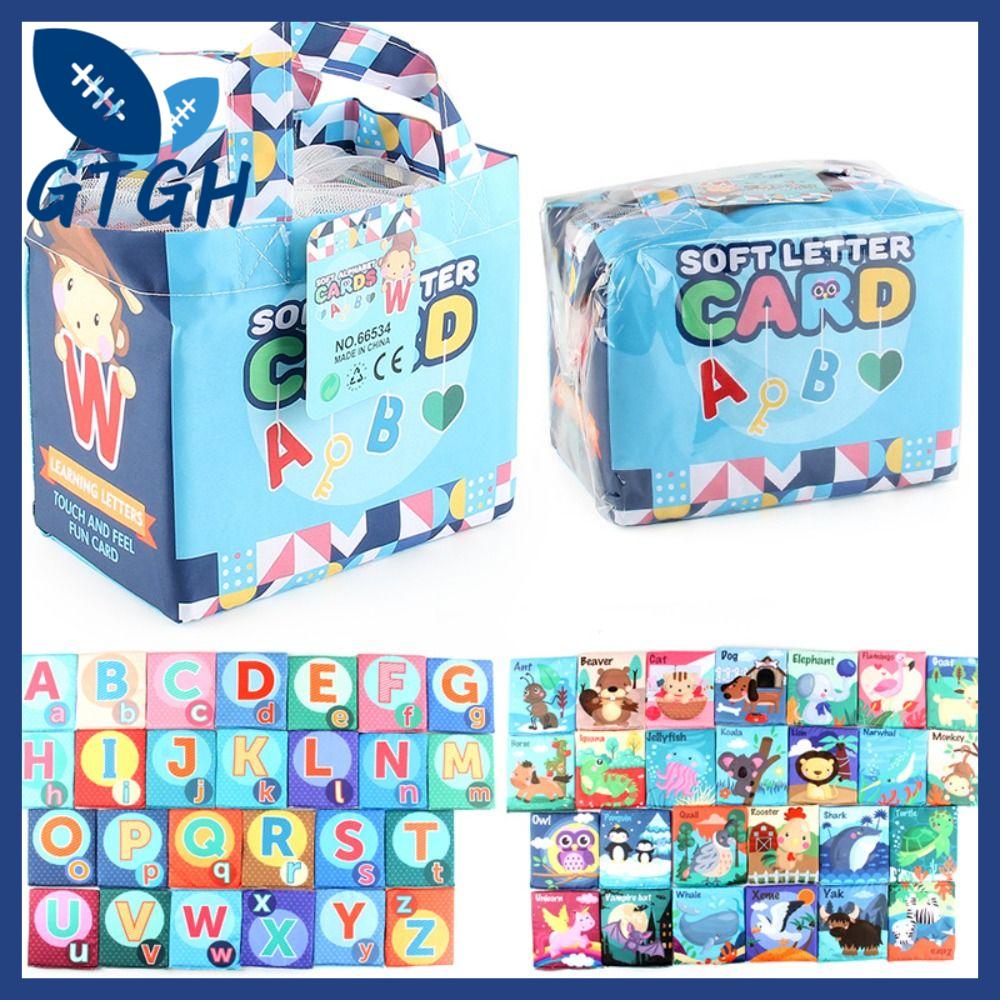 GTGH Chữ cái và động vật Sách Khai Sáng mầm non Có túi đựng Sử dụng nhiều lần Đồ chơi học tập giáo dục mầm non Chất lượng cao Sáng Tạo Sách vải đựng thẻ nhận thức