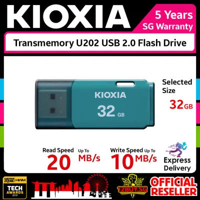 KIOXIA TransMemory U202 USB 2.0 Flash Drive 16GB 32GB 64GB 128GB 3PM.SG 12BUY.SG Express Door Delivery 3 to 7 Days