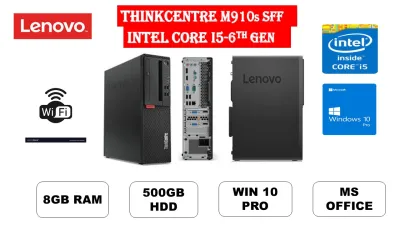 LENOVO ThinkCentre M910s Desktop Intel Core i5-6th gen 8GB DDR4 RAM, 500GB HDD ,Windows 10 pro,Ms office With Free WIFI Dongle , 1 Month Warranty(Refurbished)