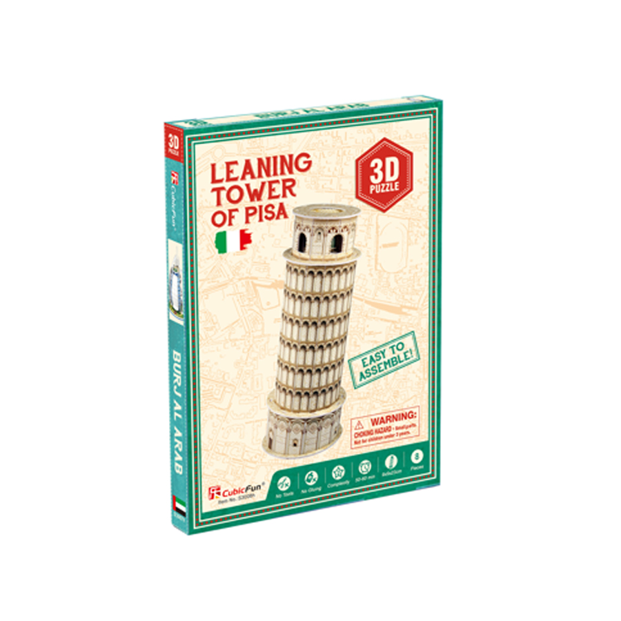 Đồ Chơi Trẻ Em Xếp Hình 3D Mini Tháp Nghiêng Pisa CUBIC FUN S3008H