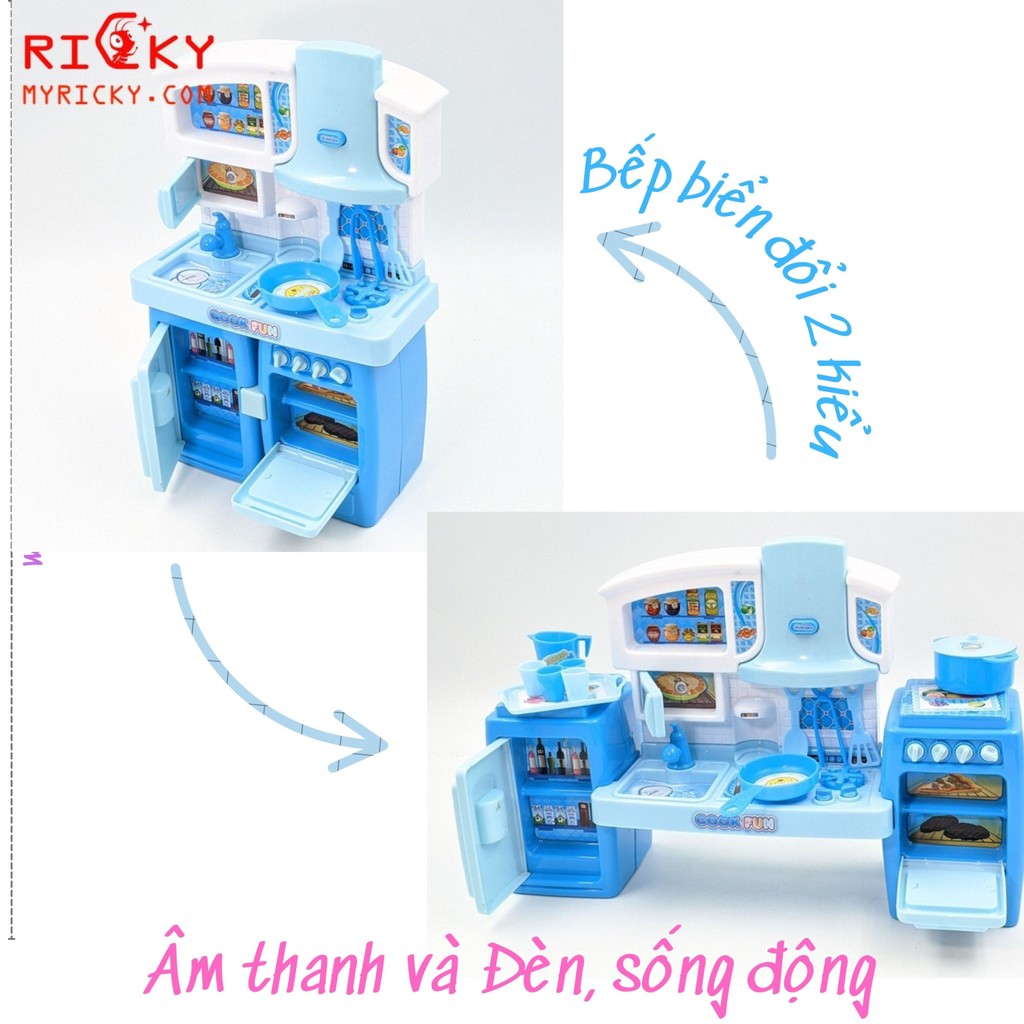 Đồ chơi búp bê elsa và dụng cụ nhà bếp ( Ráp 2 kiểu tủ), Âm Thành, Đèn Sống động như thật