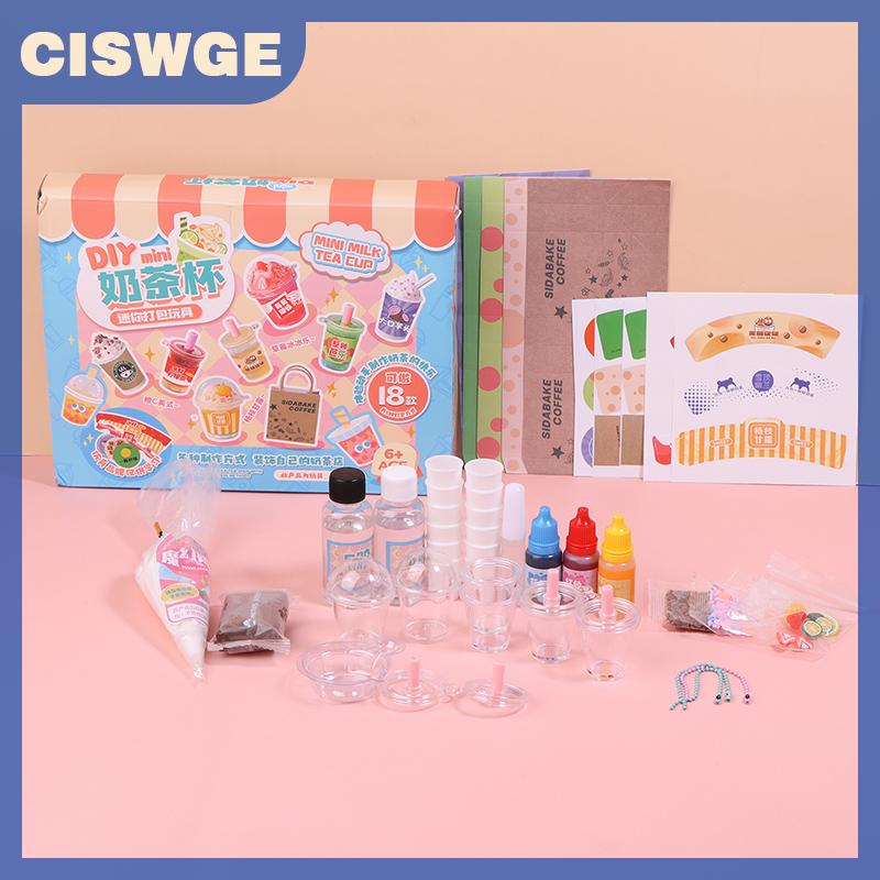 CISWGE Mới làm bằng tay Tự Làm Kem gel sữa tách trà sáng tạo dễ thương tự làm kem Gel Chất liệu túi phim hoạt hình đồ chơi trẻ em Quà tặng sinh nhật