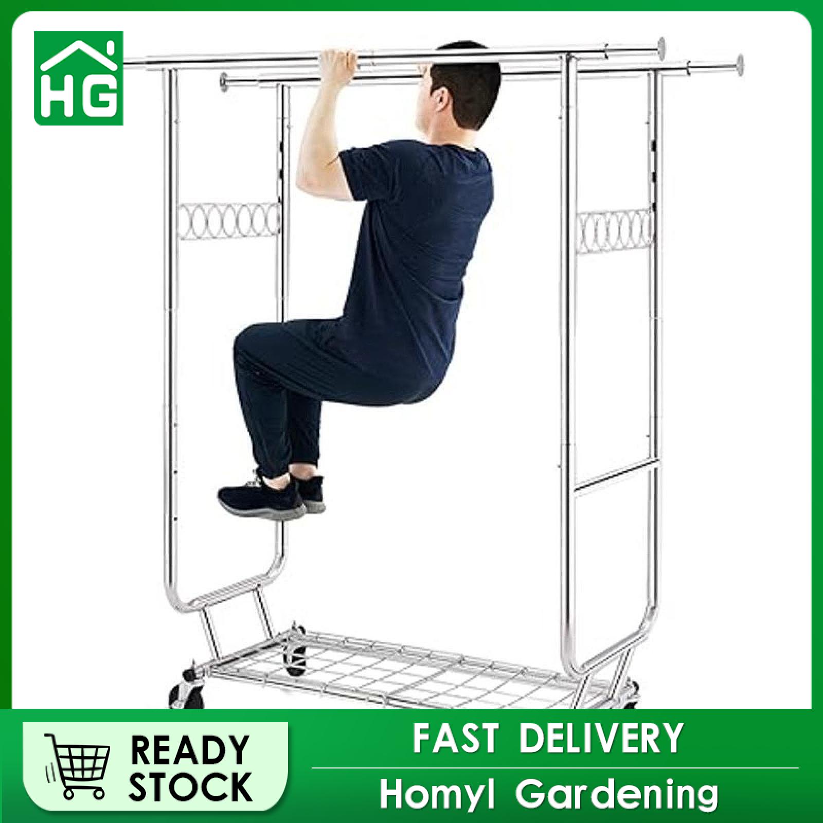 Homyl Rolling Clothing Rack Clothing Garment Rack Simple Sturdy Stable Heavy Duty Rolling Closet Clothes Rack for Laundry Room ราคา  2,660 บาท*ส่งฟรี