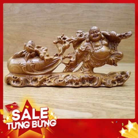 Tượng phật di lặc để ô tô gỗ bách