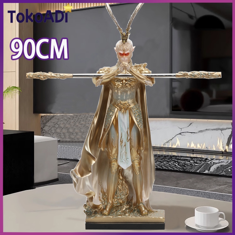 90CM Patung Sun Wukong Cocok Dewa Di Meja Ruang Tamu Dan Lemari Tv Sebagai Hiasan Rumah Black Myth:Wukong