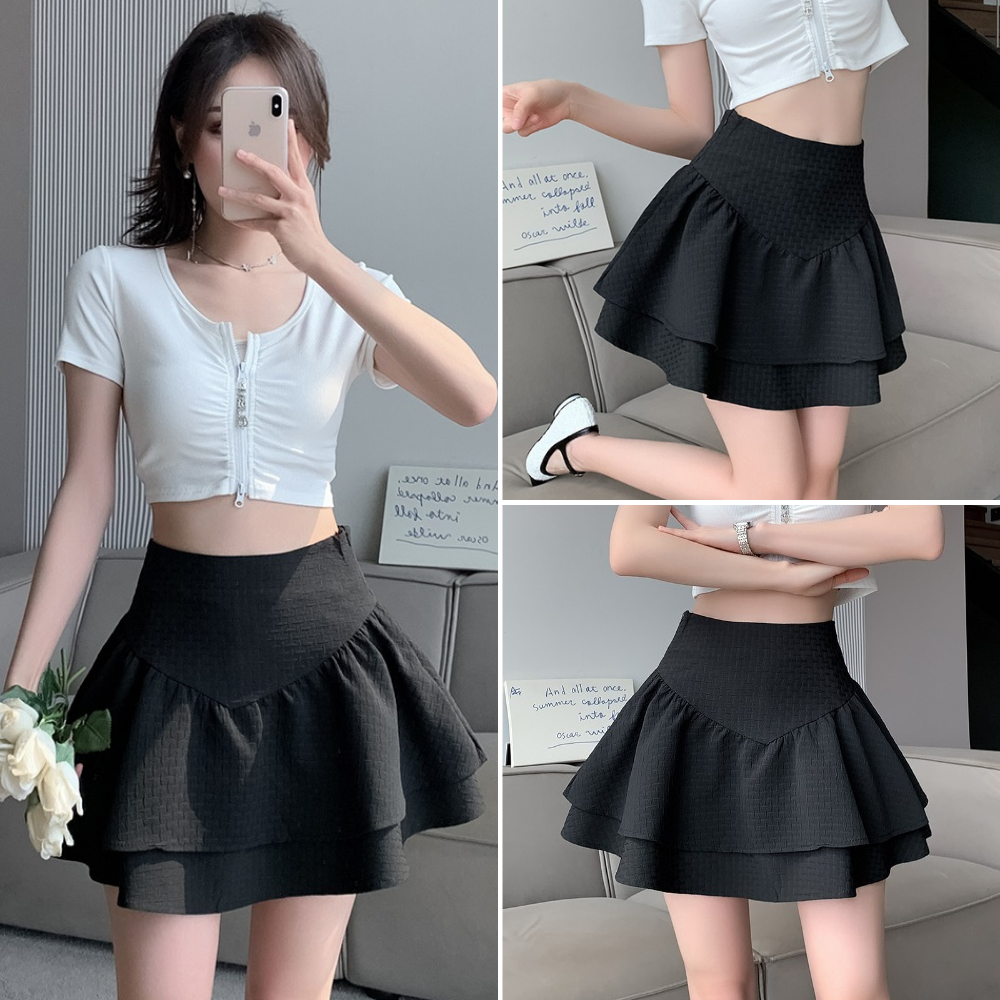 Chân váy nữ, chân váy voan nữ ngắn có lót trong size s m l skucv-40a1