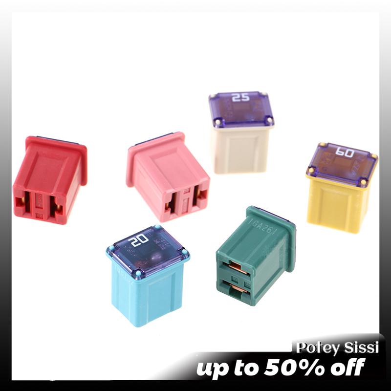 Potey Cầu chì ô tô mini hình vuông fuse58v 20A 25A 30A 40A 50A 60A 16x12x10mm