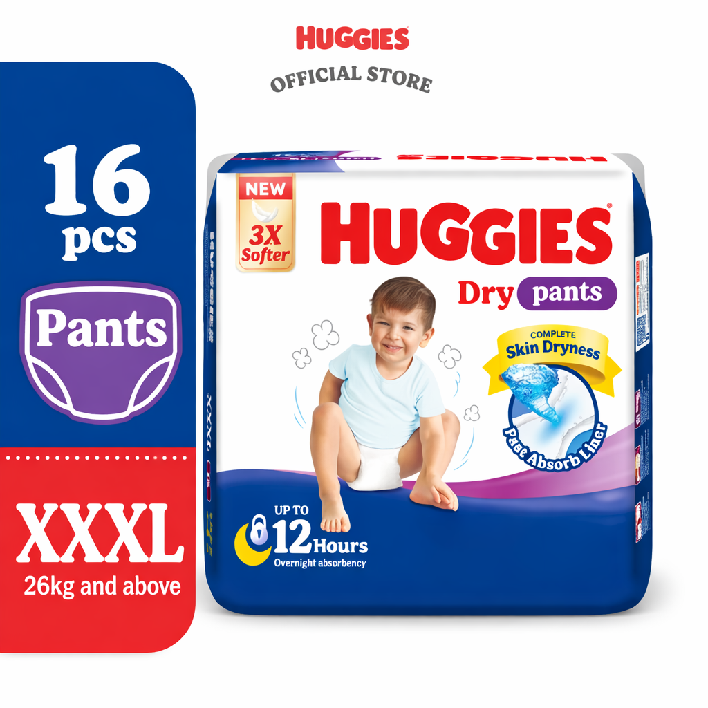 New Item!!! HUGGIES Dry Pants Baby Diapers (M/L/XL/XXL/XXXL) Ultra Dry Leak Protection Soft & Breathable Pants Diaper
