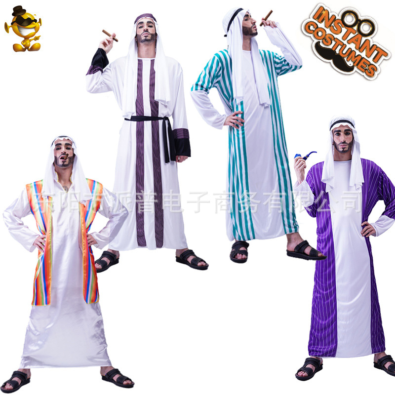 Trang Phục Nhập Vai Nam Người Lớn Dubai Boss Halloween Phong Cách Ả Rập cosplay Quần Áo