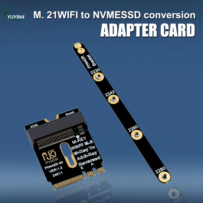 YUYIN4 M.2 A + E Để Nvme SSD Adapter M2 Wifi Giao Diện A E Chìa Khóa Để M Chìa Khóa Pcie 4.0 Riser Thẻ Với Giá Đỡ Cho 2230 2242 2260 2280 Nvme SSD