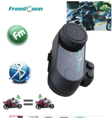 2021 New FREEDCONN T COM VB Dual Mics Helmet Intercom Headset T-COM VB Rider To Rider Intercom 800m Intercom Distance Waterproof 120km/h Working Speed With FM Radio