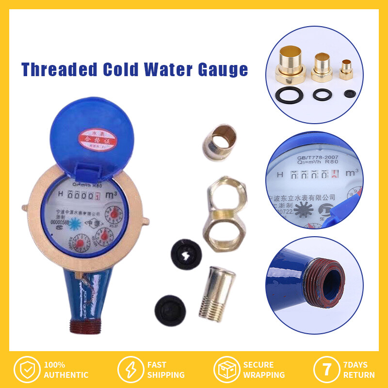 Tool world Đồng hồ nước Đồng thau hạng nặng Đo lưu lượng vòi Đồng hồ nước lạnh Vườn nhà Dụng cụ đo bàn ướt Đo nước