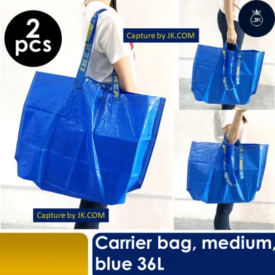 (2pcs) iKea FRAKTA Carrier bag, medium, blue36 Litre