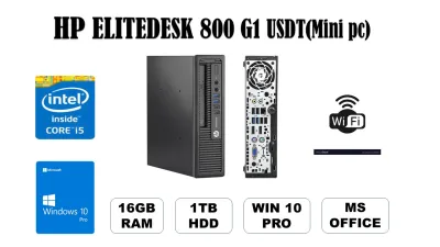 Hp Elitedesk 800 G1 mini pc i5 4th Gen 16GB Ram 1TB hdd win 10 pro, ms office with Free WIFI Dongle (Refurbished)
