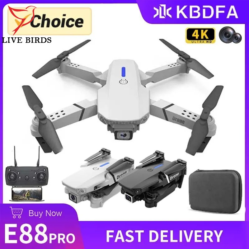 E88 RC Drone With Camera 2.4GHz 4CH Altitude Hold Headless Mode Foldable RC Quadcopter Model Toys For Boys Girls Birthday Gifts ราคา 408 บาท*ส่งฟรี