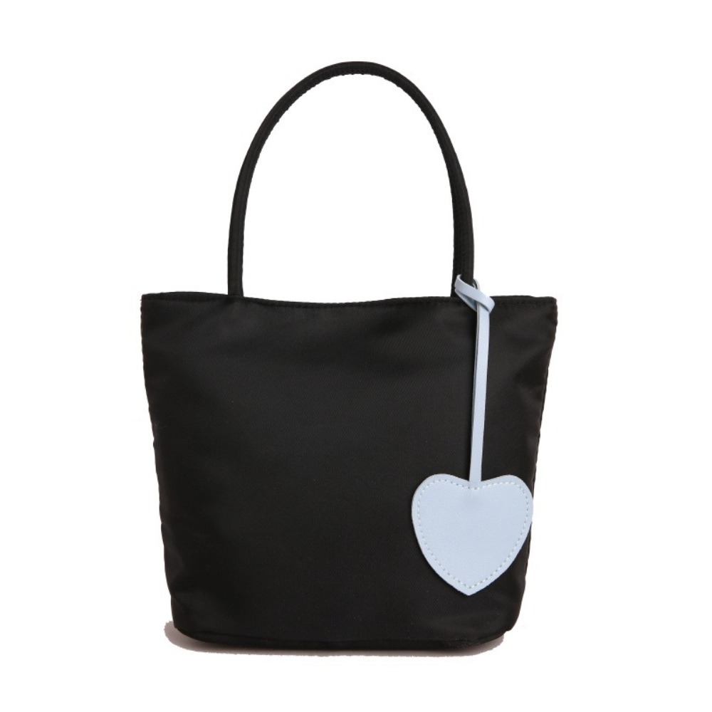 SRAITH Phong cách Hàn Quốc Túi Tote bằng Nylon Màu đơn sắc Có  Dây Chuyền Hình Trái Tim Túi đeo vai vải Oxford Nhẹ Dung lượng lớn Túi đeo nách Các cô gái - 3