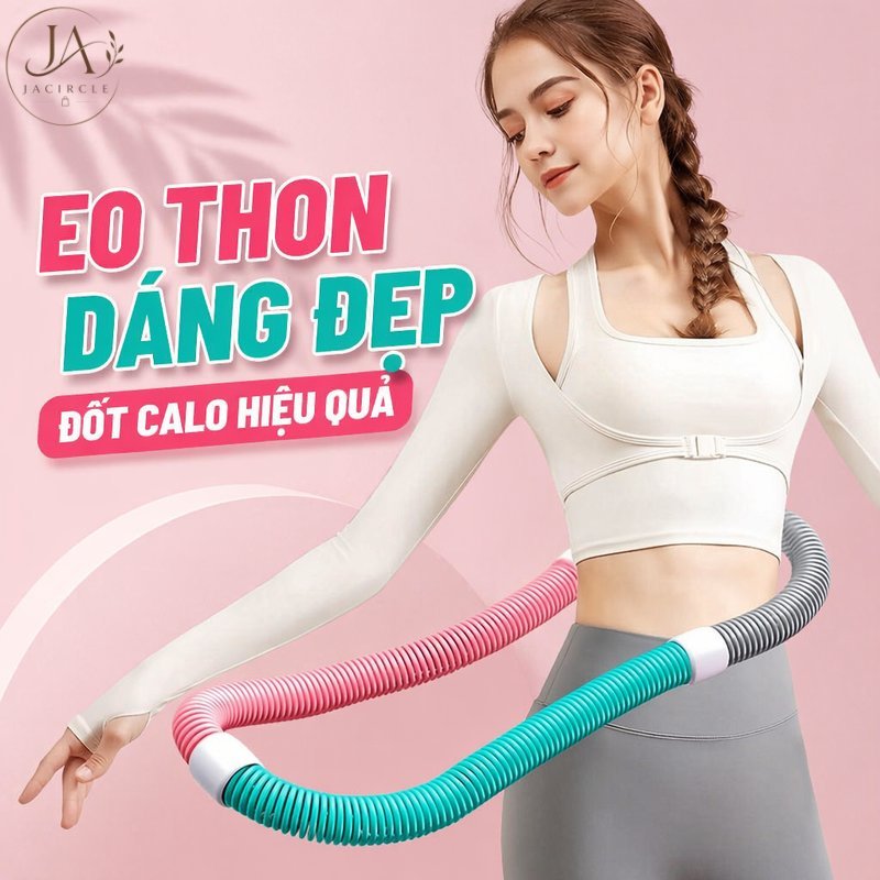 JACIRCLE Vòng lắc eo lò xo mềm dụng cụ tập eo bụng massage giảm mỡ tập luyện tại nhà nhẹ bền cho gia đình