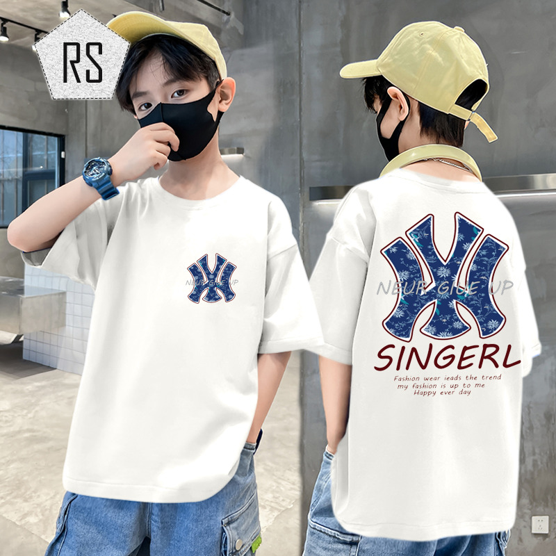 REALSELF เสื้อเช็้ตเด็กชาย เสื้อผ้าเด็กผช เสื้อยืดแขนสั้นทรงหลวมเด็กชายแฟชั่นฤดูร้อนสุดเท่และหล่อของเด็กชายตัวใหญ่แขนสั้น23329 ราคา 193 บาท*ส่งฟรี