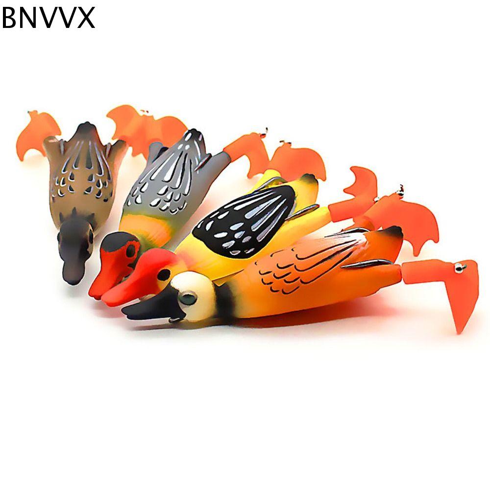 BNVVX 9cm Con Vịt lật Sấm sét 12g Cánh quạt đôi vịt Bass Mồi vịt máy kéo Silicone Vịt Mồi Câu Cá Đầu Rắn