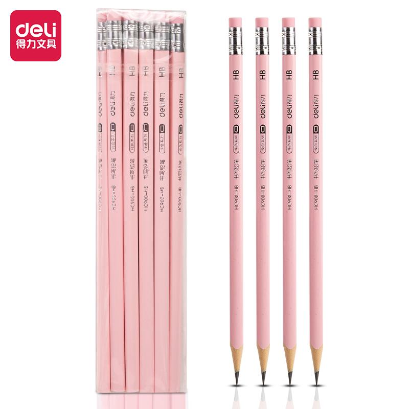 Deli HC900 Solid Color Series HB Pencils (Powder/Blue) - 10 pieces/bag