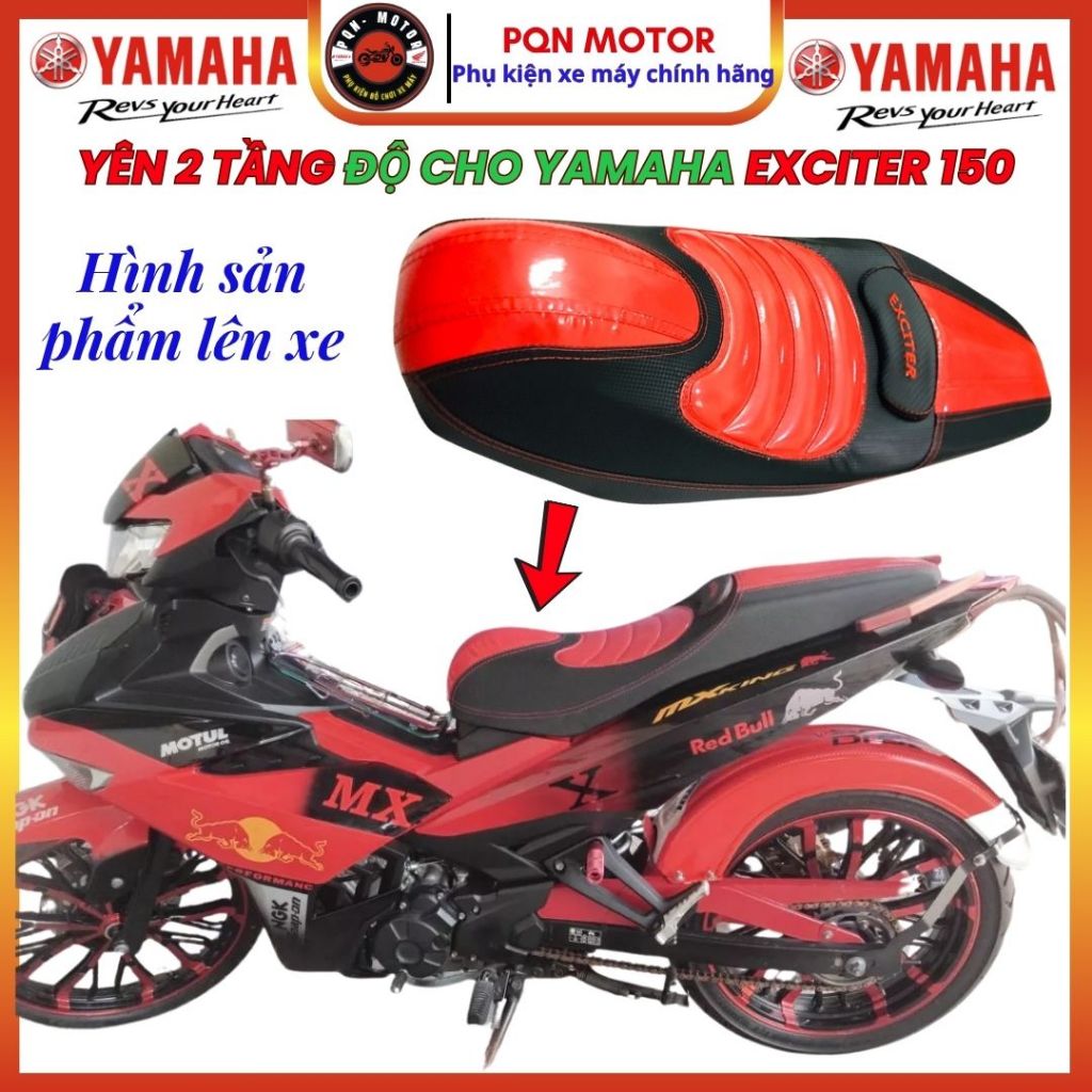 Yên 2 Tầng Độ Cho Exciter 150 – Kiểu Thể Thao, Đẹp Mắt, Lắp Nhanh Không Khoan Chế, Dáng Chuẩn