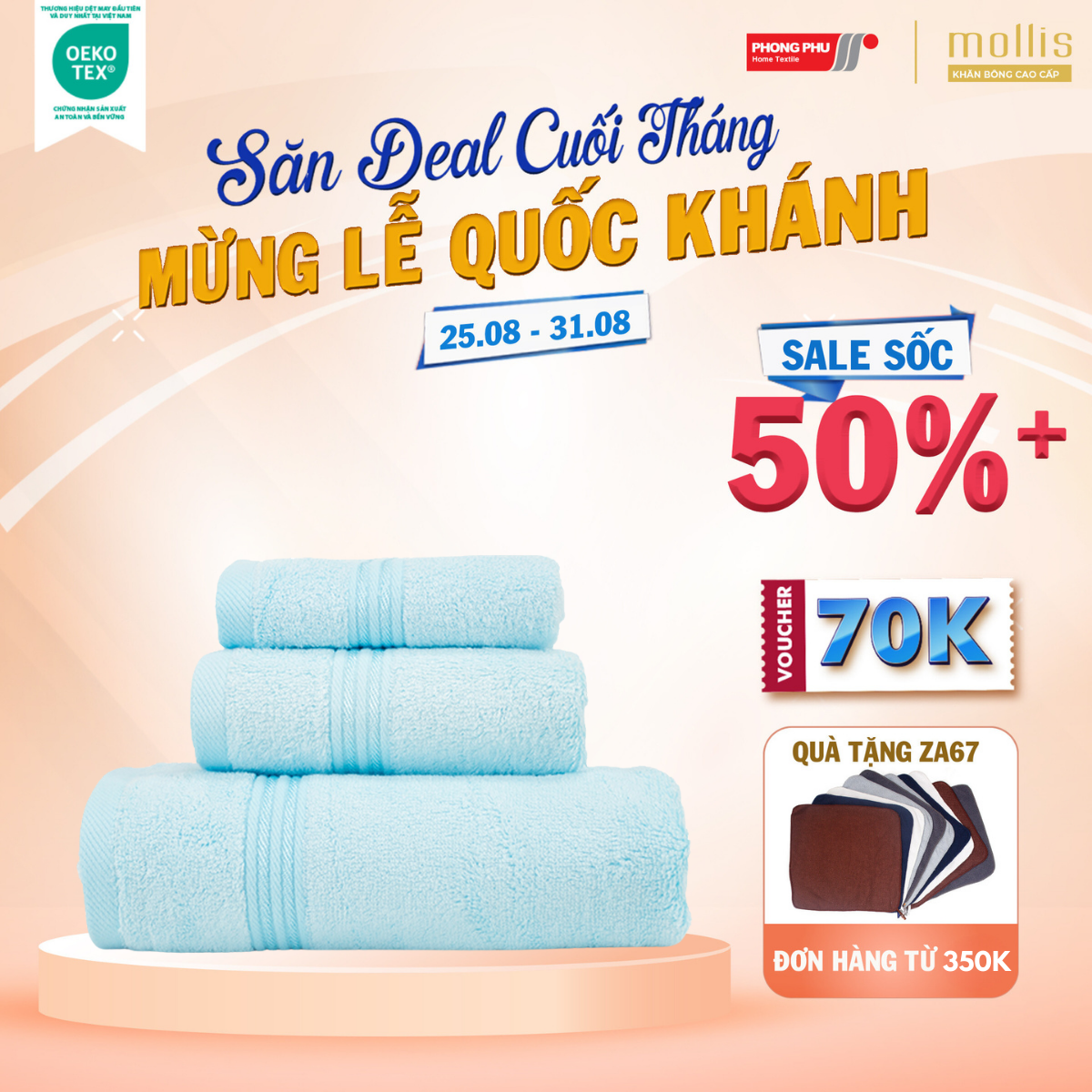 Khăn Tắm Mollis Bamboo 60x120cm Khăn Cao Cấp Sợi Tre Mềm Mịn Thấm Hút Không Ra Màu Gia Đình Du Lịch Khách Sạn Spa BMT4