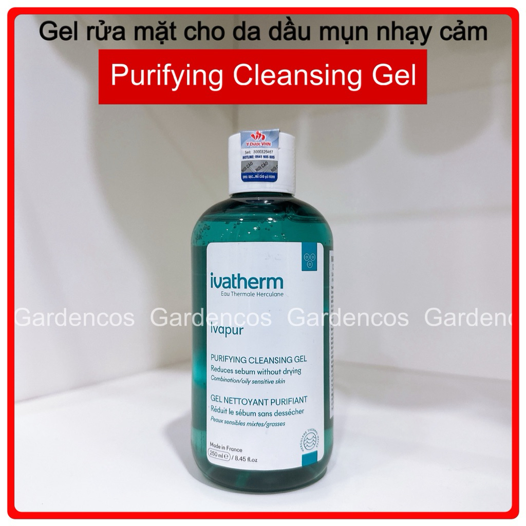 Ivatherm Ivapur Purifying Cleansing Gel Sữa rửa mặt cho da dầu nhạy cảm, da mụn 250ml - Gardencos Giá  897,000 Đồng*Miễn phí vận chuyển
