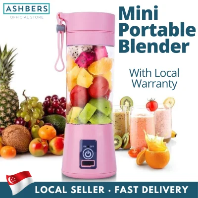 Mini Portable Blender, Stainless Steel 6 Blades, Local Warranty. USB rechargeable battery. Travel Electric Juicer Cup Food Mixer. Handheld Fruit Juice Blender for smoothie shakes and margaritas