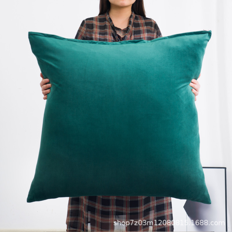 sarung bantal sofa 60CM Solid Velvet Large Pillow Sofa Cushion Replacement Pillowcase (excluding Pillow Core)