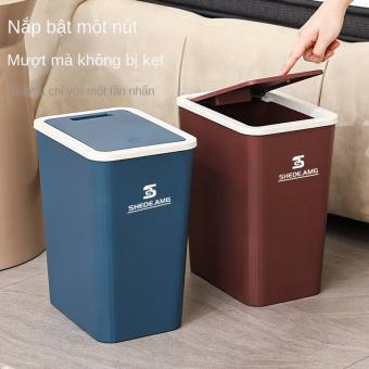 Thùng Rác Nắp Bật Nhấn Nút Thiết Kế Siêu Tiết Kiệm Thùng vệ sinh bằng nhựa gia dụng Phòng khách Khoảng cách Thùng rác nhà bếp có nắp