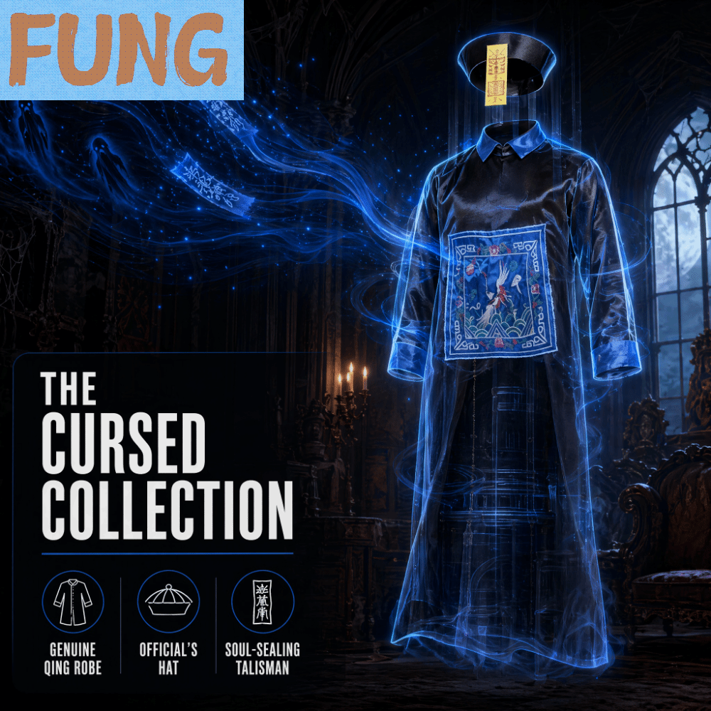 FUNG ขุนนางราชวงศ์ชิง ชุดซอมบี้จีน คาถาสีเหลืองของลัทธิเต๋า การแสดงบนเวที ชุดคอสเพลย์ ละคร การสวมบทบาท ชุดฮาโลวีน ละครเวที ราคา 942 บาท*ส่งฟรี