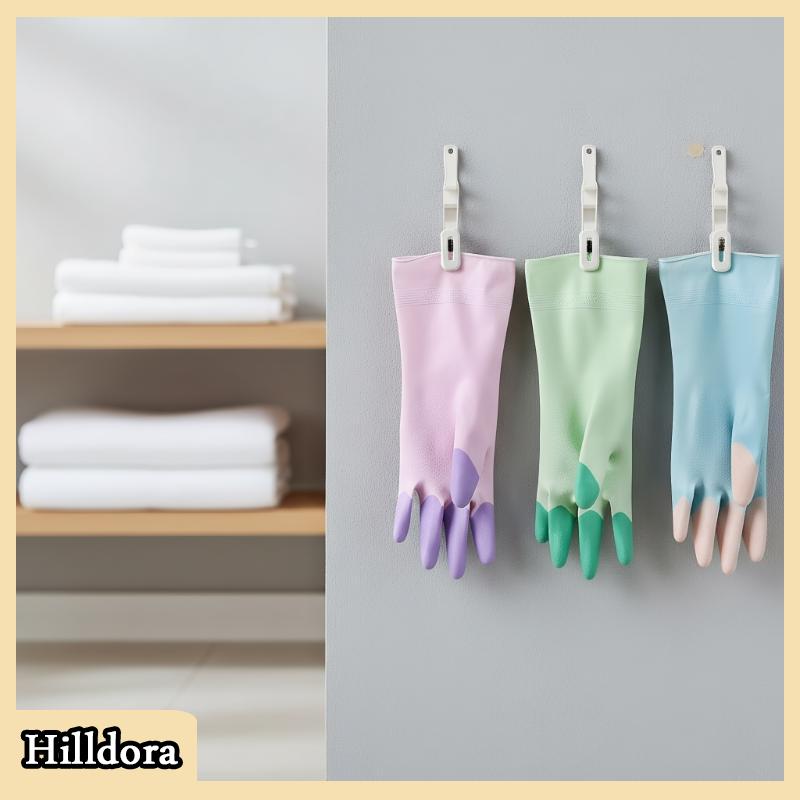 [Hilldora] Silicone Rửa Chén Làm sạch Găng tay nhà bếp cung cấp chống trượt thuận tiện dài rửa chén găng tay tái sử dụng bền hộ gia đình