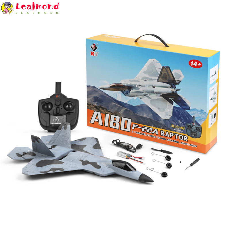 RC Plane A180 F22 Remote Control Airplane With 3D/6G Mode Spare Propeller 3 Channel Brushless RC Aircraft ราคา 1,966 บาท*ส่งฟรี