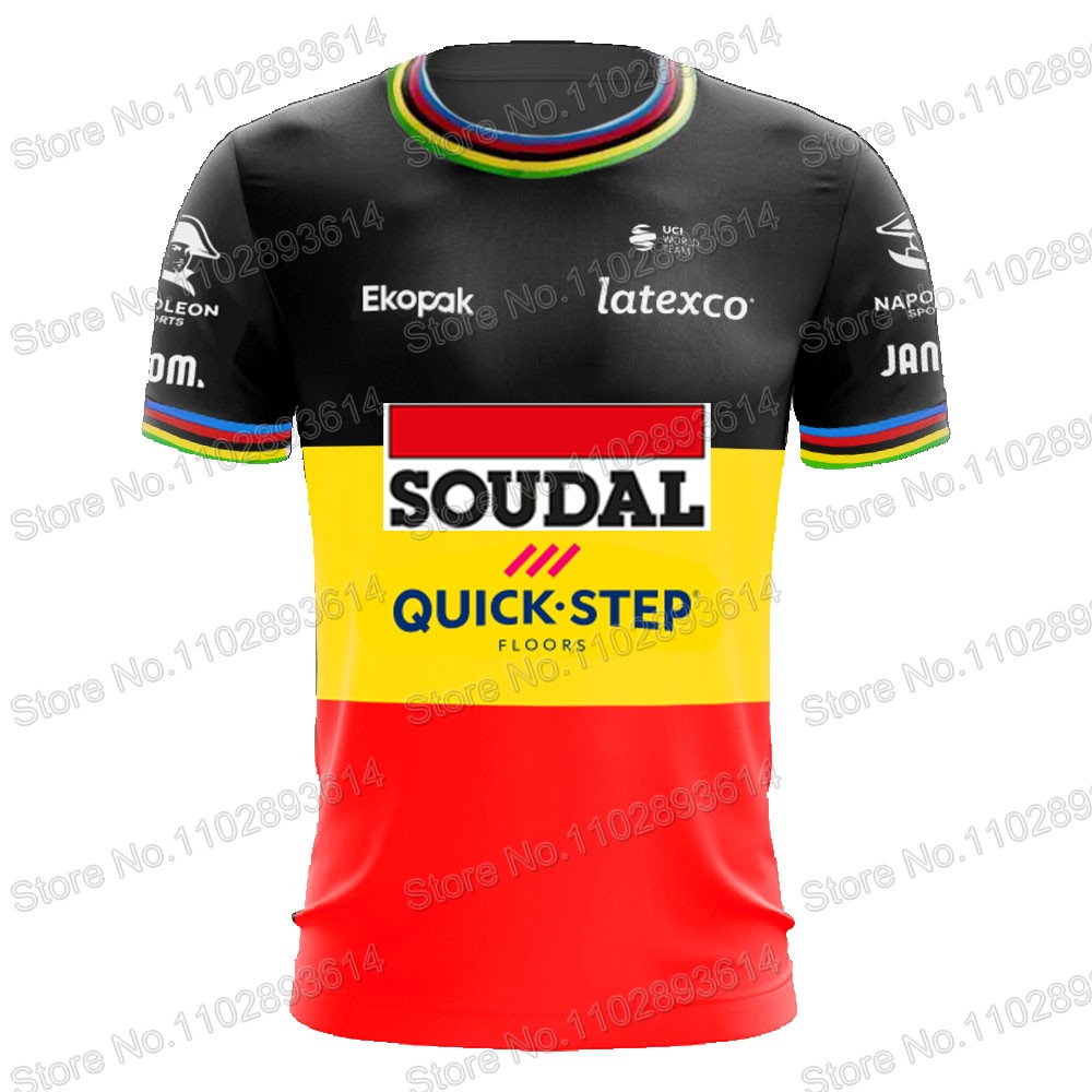 【Limited stock】 Soudal Quick Step Team 2023 T Shirt CAMISETA 3D Print Mens Summer Running Streetwear Casual Technical Training Clothes