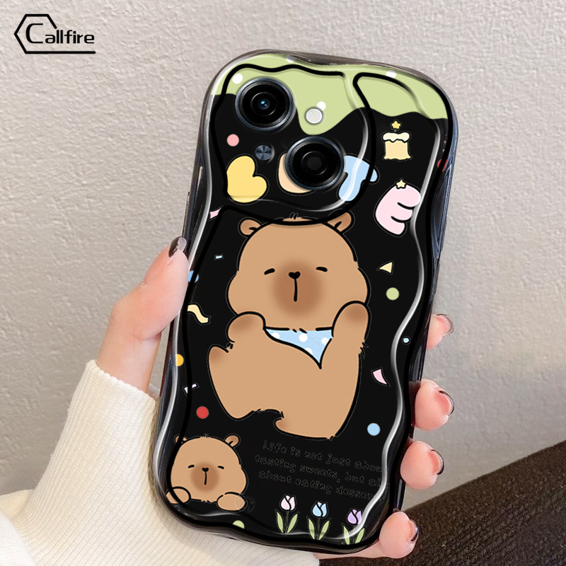 Vỏ điện thoại callfire cho TECNO Spark Go 1 Spark Go 2025 Pop 9 Spark 30C NFC kl5n vỏ dễ thương họa tiết hình gấu Silicone trong suốt chống sốc Ốp mềm bảo vệ