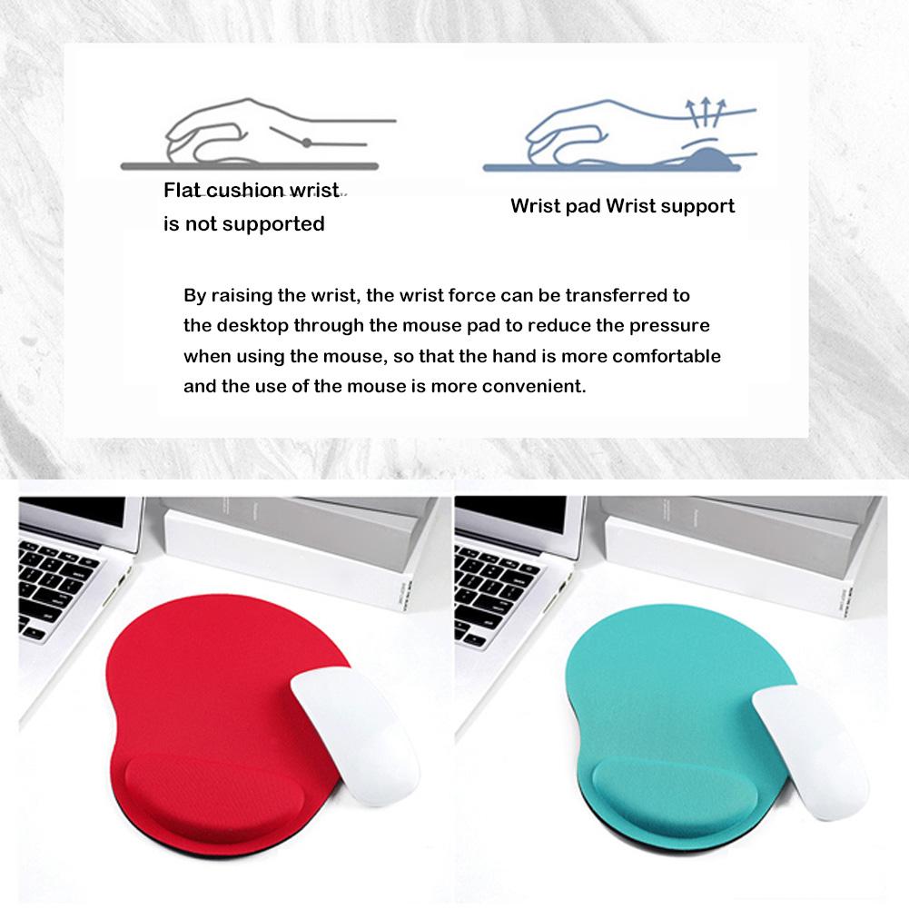 Solid Color Mouse Pad With Wrist Protect Portable Comfortable Worker Environmental Partner And And Friendly Best For Gamer O9T5